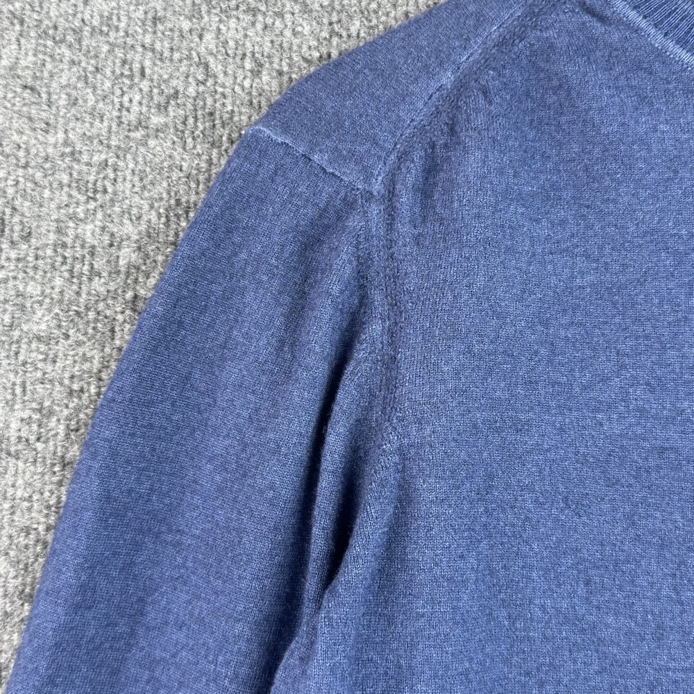 Patrick Assaraf Sweater Mens XL Blue 100% Extrafine Merino Wool Casual Crewneck - Picture 4 of 11